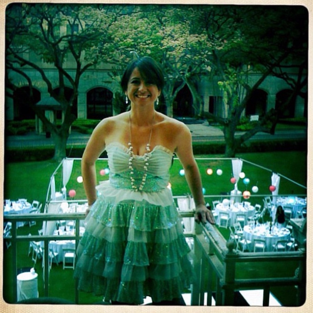 Vintage Betsey Johnson Strapless Sparkly Light Blue Mini Princess Dress- 10 - Picture 12 of 15